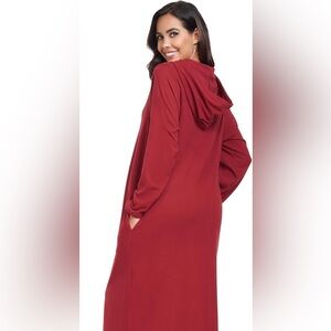 Forever 21 size M Red Hooded long sleeve Cardigan with pockets